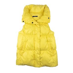 GAP Down Puffer Vest Women S Yellow Y2K 00s Winter Gorpcore Streetwear Retro